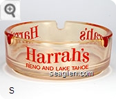 Harrah's, Reno and Lake Tahoe - Red imprint Glass Ashtray