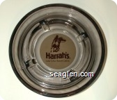 Harrah's Lake Tahoe Resort Casino. - Brown on beige imprint Glass Ashtray