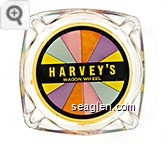 Harvey's Wagon Wheel - Multicolor imprint Glass Ashtray