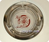 Harvey's - Red imprint Glass Ashtray