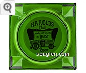 Harolds Club, Harolds Club or Bust, Reno - Red on white imprint Glass Ashtray