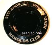Harolds Club, Since 1935, Reno, Nevada - Yellow imprint Glass Ashtray