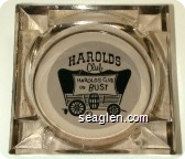 Harolds Club, Harolds Club or Bust, Reno - Black on white imprint Glass Ashtray