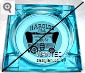 Harolds Club, Harolds Club or Bust, Reno - Black on white imprint Glass Ashtray