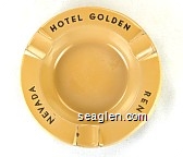 Hotel Golden, Reno, Nevada - Black imprint Metal Ashtray