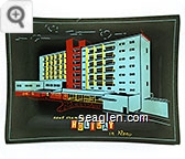newt crumley's Holiday in Reno - Yellow, red and blue imprint Glass Ashtray