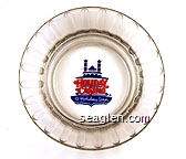 Holiday Casino, Holiday Inn - Red and blue imprint Glass Ashtray