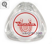 Horseshoe, Downtown Las Vegas, Nevada - Red on white imprint Glass Ashtray