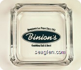 Downtown Las Vegas Since 1951, Binion's, Gambling Hall & Hotel - Black imprint Glass Ashtray