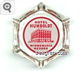 Hotel Humboldt,  Winnemucca, Nevada - Red on white imprint Glass Ashtray