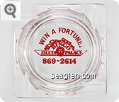 Win a Fortune!, Isleta Bingo Palace, 869-2614 - Red imprint Glass Ashtray