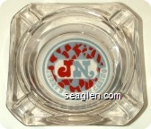 JN Jerry's Nugget Casino - Red and gray imprint Glass Ashtray