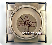 Kit Carson Casino, Carson City, Nevada - Brown on white imprint Glass Ashtray