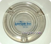 The Lakeside Inn & Casino, Lake Tahoe - Blue on white imprint Glass Ashtray