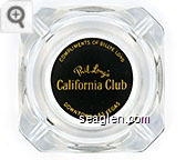 Compliments of Billye Long, Phil Long's California Club, Downtown Las Vegas - Yellow on black imprint Glass Ashtray