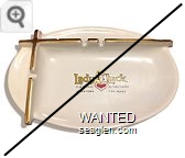 Lady Luck Casino & Saloon, Downtown Las Vegas - Gold imprint Porcelain Ashtray