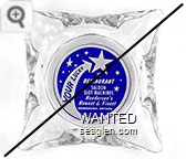 Your Lucky (Star) Restaurant, Saloon, Slot Machines, Henderson's Newest & Finest, Henderson, Nevada - White on blue imprint Glass Ashtray
