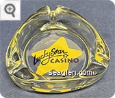 Luck Star Casino - Black and yellow imprint Glass Ashtray