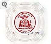 Las Vegas Club, House of Jackpots, Downtown Las Vegas - Red on white imprint Glass Ashtray