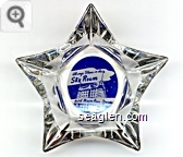 Always Stars in the Sky Room, Hotel Mapes, Reno, Nevada - Blue on white imprint Glass Ashtray