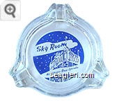 Sky Room, Hotel Mapes, Reno Nevada - Blue on white imprint Glass Ashtray