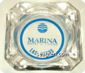 Marina, Hotel & Casino, Las Vegas - Blue imprint Glass Ashtray