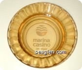 Marina Casino, Las Vegas - White imprint Glass Ashtray