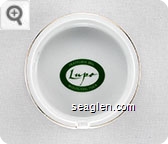 Trattoria Del Lupo, Wolfgang Puck - Green imprint Porcelain Ashtray