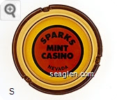 Sparks Mint Casino, Nevada - Black on orange imprint Glass Ashtray