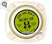 Don and Bea's Melody Inn, Hiway 40, 2 Miles East of Winnemucca, Nevada - Black on green imprint Glass Ashtray
