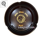 (Lion Logo) - Brown on green imprint Glass Ashtray