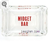 Midget Bar - Red on white imprint Glass Ashtray