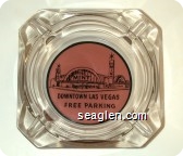 The Mint, Downtown Las Vegas, Free Parking - Black on pink imprint Glass Ashtray