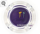 Mirage - Black on purple imprint Glass Ashtray