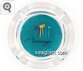 Mirage - Black on teal imprint Glass Ashtray