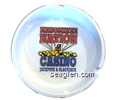 Menominee Nation Casino, Jackpots &
Blackjack - Red and blue imprint Porcelain Ashtray