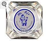 Mr. Sy's, In Fashion Square Across from the Stardust - Blue on white imprint Glass Ashtray