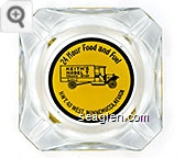 24 Hour Food and Fuel, Keith's Model T Truck Stop, Hwy. 40 West, Winnemucca, Nevada - Black on yellow imprint Glass Ashtray