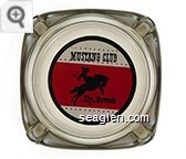 Mustang Club, Ely, Nevada - Black and red on white imprint Glass Ashtray