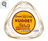 Carson City Nugget, V&T RR - Red on yellow imprint Glass Ashtray