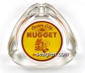 Carson City Nugget, Strike it Rich - Red on yellow imprint Glass Ashtray