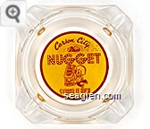 Carson City Nugget, Strike it Rich - Red on yellow imprint Glass Ashtray