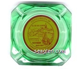 Compliments of Carson City Nugget, All for our Country, 100 Years, Centennial of the State of Nevada 1864-1964 - Red on yellow imprint Glass Ashtray