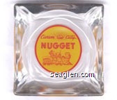 Carson City Nugget - Red on yellow imprint Glass Ashtray