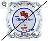 New China Club, 260 Lake St., Reno, Nevada - Red and blue on white imprint Glass Ashtray