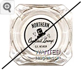 Northern Cocktail Lounge, Ely, Nevada - Black on white imprint Glass Ashtray