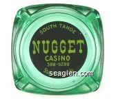 South Tahoe Nugget Casino, 588-6288, Stateline, Nevada - Yellow on black imprint Glass Ashtray