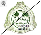 Cocktails, Oasis, Dining, Dancing, 1295 East Second St., Reno - Green imprint Glass Ashtray