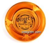 Oliver's Hotel and Club, Lake Tahoe - Green on white imprint Glass Ashtray