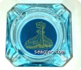 Palace Club - Yellow on blue imprint Glass Ashtray